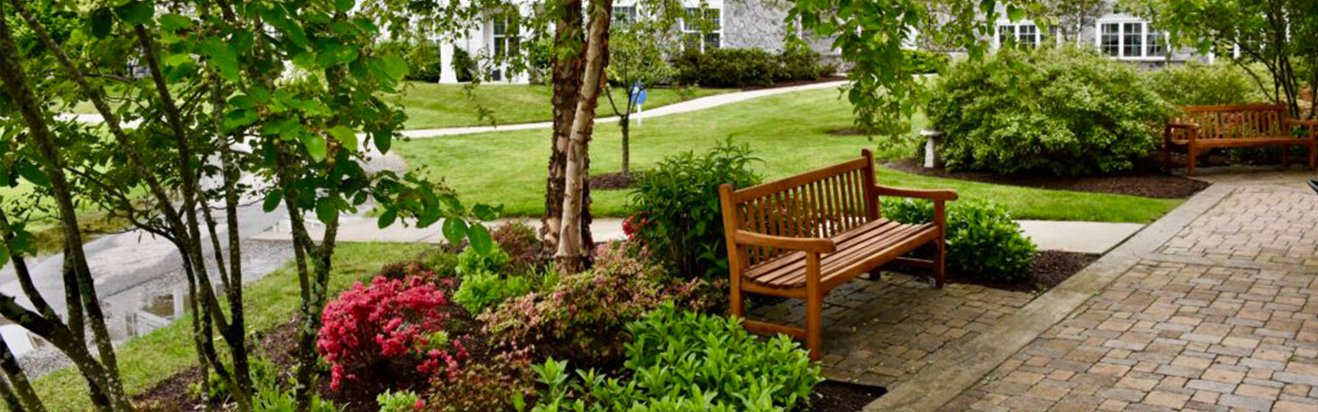 Park bench on StoneRidge campus